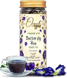 Organic Pushp Butterfly Pea Flower Tea | 100% Natural Dried Blue Pea Flowers | Herbal Caffeine-Free Tea | Rich in Antioxidants | Supports Brain, Skin & Hair Health | 30g