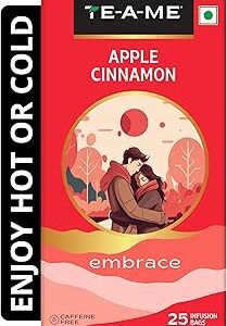 TE-A-ME Apple Cinnamon Tea - 25 Tea Bags | Fruit Tea Bags | Non Caffeine Tea | Sugar Free