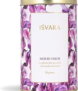 ISVARA Herbal Tea - Mood Fixer, Caffeine Free Organic chamomile, lavender buds Floral Tea with marigold petals, lemon balm, Lowers anxiety, Improves skin health, 50gm