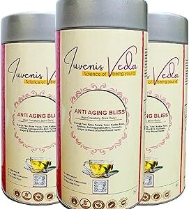 Iuvenis Veda Organic Green Herbal Anti Aging Bliss Tea -Pack of 3, (60 Tea Bags), Helps in Digestion, Immunity, Anti Aging, Weight Loss For Men & Women Both