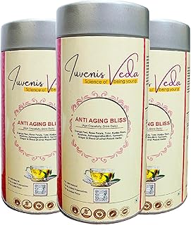 Iuvenis Veda Organic Green Herbal Anti Aging Bliss Tea -Pack of 3, (60 Tea Bags), Helps in Digestion, Immunity, Anti Aging, Weight Loss For Men & Women Both