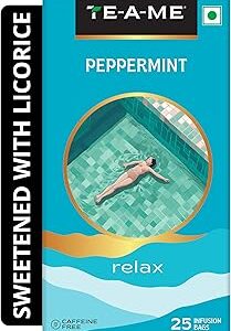 TE-A-ME Peppermint Tea - 25 Tea Bags | Pure Peppermint & Licorice Root