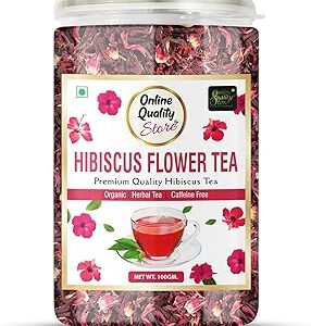 Online Quality Store Hibiscus Flower Tea |Herbal | Whole Leaf(100g, Pack of 1)