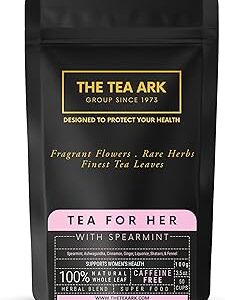 The Tea Ark Spearmint Tea For her Pcos Pcod, Herbal Powder Tea For Women With (Shatavari & Fennel) Caffeine Free, Hormonal Balance, Reduce Unwanted Hair, Clear Acne (50 Cups),100 Grams (Pouch)