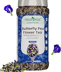 Neuherbs Butterfly Pea Flower Tea 30g (Pack of 1) Herbal Loose Leaf Tea To Promote Skin Health |100% Clean, Natural & Pure | Rich In Antioxidant | Caffeine Free Tea