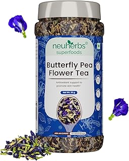 Neuherbs Butterfly Pea Flower Tea 30g (Pack of 1) Herbal Loose Leaf Tea To Promote Skin Health |100% Clean, Natural & Pure | Rich In Antioxidant | Caffeine Free Tea