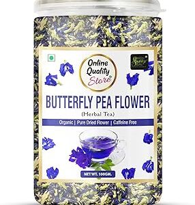 Online Quality Store Butterfly Pea Flower Tea-100g | 100% Natural Herbal Tea | Blue Pea Tea | Steep as Hot or Iced Tea