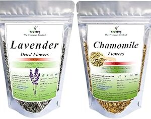 VY VedaYug Herbal Tea Combo Pack || Chamomile Flower Tea 30g & Lavender Dried Flower Bud Tea - 30g || Caffeine Free Loose Leaves Soothing Tea (60g)