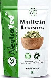 NeutraVed Mullein Leaf Tea 50g, Mullein Leaves May Help and Support Respiratory Health, Lungs Detox, Immune Support, Natural Sleep Aid, Natural Pain Relief