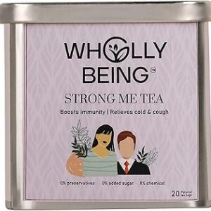 Wholly Being Strong Me Tea for increasing immunity and cold and cough relief with Giloy, Star Anise, Turmeric, Nutmeg, Licorice, Tulsi, Ginger (20 tea bags)|Herbal tea with organic Ingredients