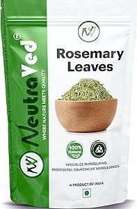 NeutraVed Rosemary Leaves 1kg, for Hair Growth and Seasoning Food and Herbal Rosemary Tea | Packed Clean, No Dust and Stems Free in Stand-Up Zipper Pouch - 1kg(500g x 2)
