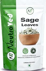 NeutraVed Sage Leaves for Tea- 70g | 100% Natural Dried | Also Use for Smoke | Herbal Iced Tea - 70g