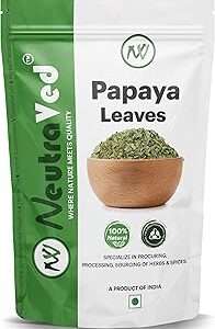 NeutraVed Dried Papaya Leaves 100g Tea For Healthy Immunity | Papaya Leaf Tea, Juice | Better than Papaya Leaves Powder | Standup Pouch (100 g)