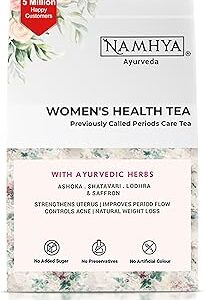 NAMHYA Womens Health Tea | Herbal Tea | PCOS tea for women | Loaded with Natural Ayurvedic Herbs (Shatavari and Ashoka) for Hormonal Balance & Better Period Cycle 3.53 oz (100 Grams)