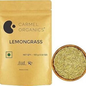 Carmel Organics Lemongrass Whole 100 gm | Makes 50+ Cups of Herbal Tea | Natural | No Added Preservatives | Chukku Khasi" or "Elumichai Poondu,Karpooravalli,Nimmakaya Pulihora | Cymbopogon flexuosus