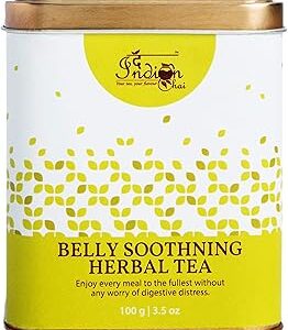 The Indian Chai - Belly Soothing Herbal Tea 100g with Peppermint, Chamomile, Fennel, Calendula etc for Digestion and Weight Loss