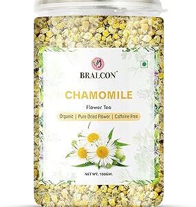 BRALCON Organic Chamomile Flower Tea - 100 Gm | Caffeine Free Herbal Tea| 100% Natural Chamomile Tea Leaves| Boost Immunity| Detox Tea| Sleep Tea & Stress Relief