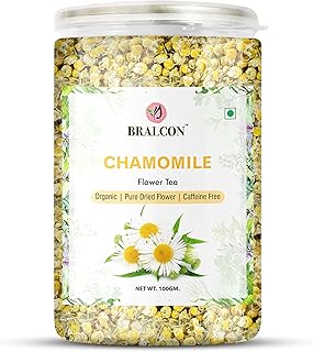 BRALCON Organic Chamomile Flower Tea - 100 Gm | Caffeine Free Herbal Tea| 100% Natural Chamomile Tea Leaves| Boost Immunity| Detox Tea| Sleep Tea & Stress Relief