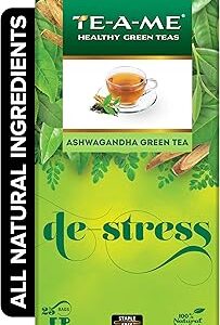 TE-A-ME Ashwagandha Herbal Green Tea - 25 Tea Bags | Herbal Green Tea | Goodness of 10 Natural Ingredients