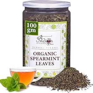 The Indian Chai Organic Spearmint Tea For Women's Pcod & Pcos|Helps With Hormonal Imbalance,Facial Hair & Acne|Improves Digestion|Relieves Stress|Herbal Tea|Caffeine Free|Loose Leaves-100 Gram