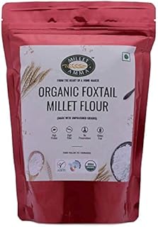 Millet Amma CERTIFIED ORGANIC Foxtail Millet Flour | 1 Kg | Made with Unpolished Millet | Suitable for Multiple Millet Recipes (Pongal, Dhokla, Porridge) | High Fiber & Rich in Iron