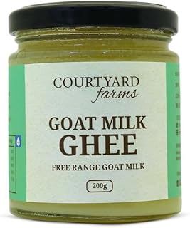 Courtyard Farms Goat Milk Ghee I Grass Fed I Traditional I 200 Gram Glass Bottle Jar