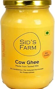 Sid’s Farm Cow Ghee - 350g | Aromatic and Granular | Made With Safe Tested Milk | Free From Antibiotics, Preservatives and Induced Hormones | Glass Jar