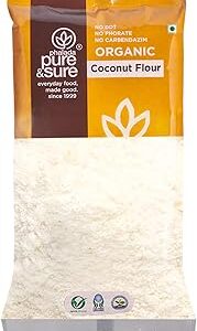 Pure & Sure Organic Coconut Flour 350Gm | 100% Natural Nariyal | Plant Based Food | Low Carb Nariyal| Make Coconut Milk, Breads, Cakes And Cookies | Keto Friendly Flour