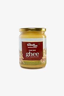 SNOWPURE Cow Ghee Bilona Rich Aroma | Homemade & Organic Ghee | Pure | Natural | Healthy | Fresh Better Digestion | Boosts Immunity | Glass Jar (500 ML)