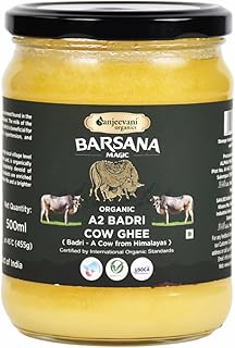 Sanjeevani Organics Nutritious & Healthy Ghee | A2 Badri Cow Ghee 500ml | in Glass Jar | Organic Ghee for Better Digestion | Grass-Fed Himalaya Badri Cows | Nutrient-Rich Traditional | Pure & Natural
