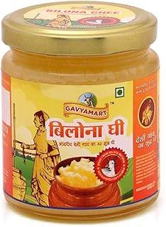 Gavyamart Bilona ghee 100% Fresh Pure Desi Kankrej Organic Non GMO Cow Ghee-Made Using Traditional Bilona Method – Glass jar pack (200 ML)