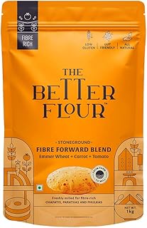 The Better Flour Khapli Wheat Flour 1kg – Organic Emmer Wheat, High Dietary Fiber, Low Glycemic, Easy Digestion, Stoneground Atta