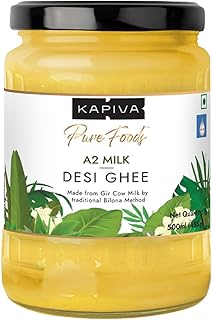 Kapiva certified A2 Gir Cow Ghee 500ML | Traditional Vedic Bilona Method | Grassfed, Pure & Healthy | Curd-Churned | Premium Glass Bottle | 100% Natural & Lab-Tested | Rich in Nutrition