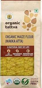 Organic Tattva, Organic Maize (Makk Atta) / Corn Gluten Free Flour / Atta, 500 Gram