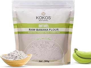 Kokos Natural Raw Banana Flour | Gluten-Free Atta | No Preservatives | Nutrition Rich & Starch| Organic Food Products | 500g (Pack of 1)