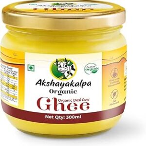 Akshayakalpa Organic Desi Cow Ghee, 300ml - Pure organic ghee, traditionally-churned, chemical-free, granular ghee, nutritious by nature