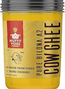 Nutty Yogi Pure Bilona A2 Desi Cow Ghee 250ml | 100% Natural & Organic Ghee l Grassfed, Cultured, Premium & Traditional Ghee | Immunity Booster | Pure Ghee Handmade in Small batches I Bilona Method