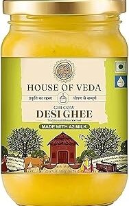House of Veda Gir Cow A2 Bilona Ghee - 500ml | 100% Pure Desi Ghee | Ayurvedic Slow-Churned (Vedic Bilona Method) | Easy to Digest | Boosts Memory, Immunity & Strength