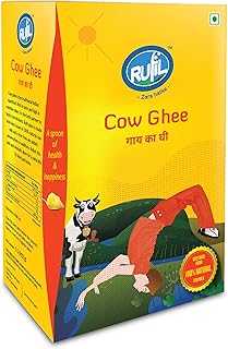 Rufil 100% Natural Cow ghee 1 Litre | Daanedar Ghee | Builds Immunity | Good for Heart Health| Organic ghee | 36+ Quality checks | No Added Preservatives | Pure Cow Ghee (Pack of 1)