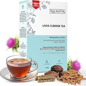 Namhya Liver Cleanse Tea | Liver Detox | Helps with Fatty Liver Detox | Herbal Tea | Loaded with Harad, Milk Thistle & Ayurvedic Indian Herbs 3.53 oz (100 gram)