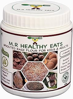 M.R Healthy Eats- Organic Sprouted Ragi Flour for Kids & Adults In Food-Grade Container 400 gms (+6 months)